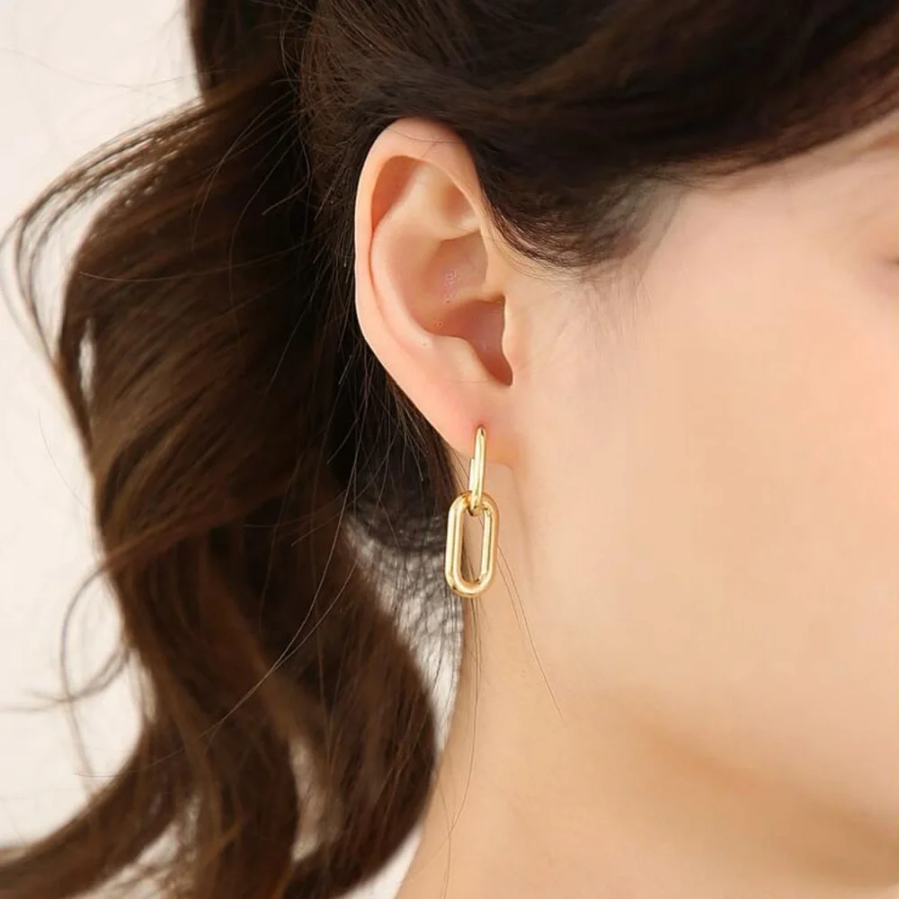 Women Stainless Steel Hoop Earrings - Picture 2 of 4